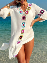 Crochet Embroidered Beach Dress