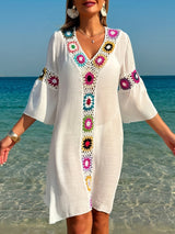 Crochet Embroidered Beach Dress