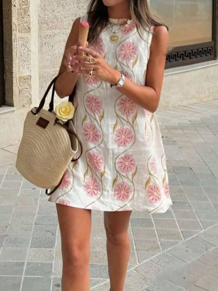 Chic Floral Sleeveless Dress