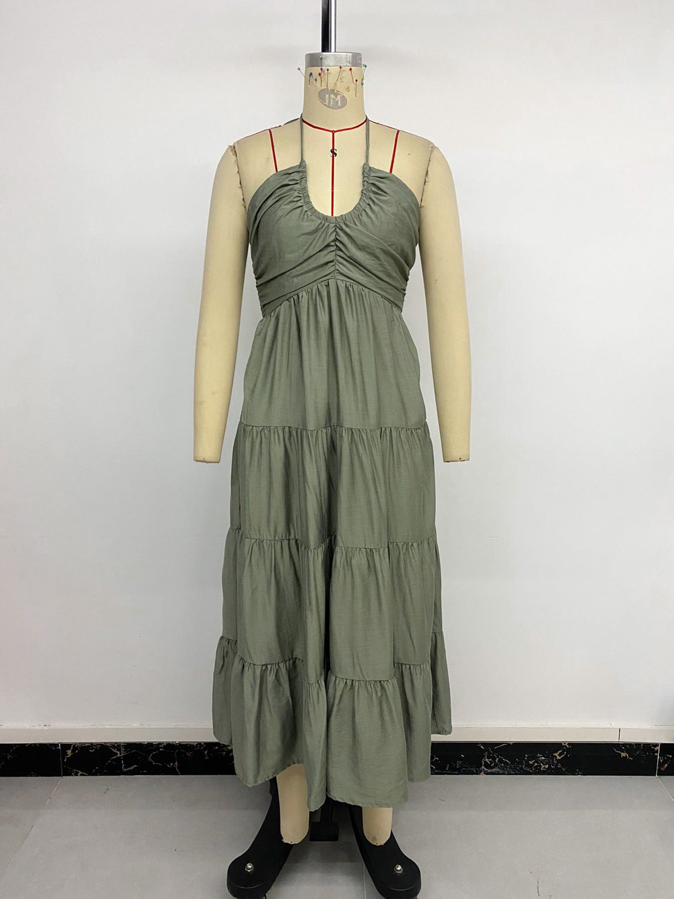 Tiered Maxi Dress with Spaghetti Straps