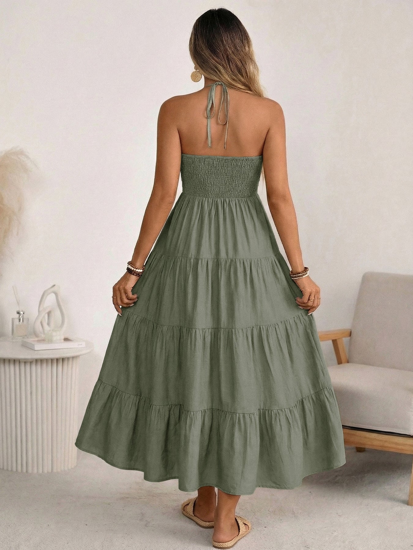 Tiered Maxi Dress with Spaghetti Straps