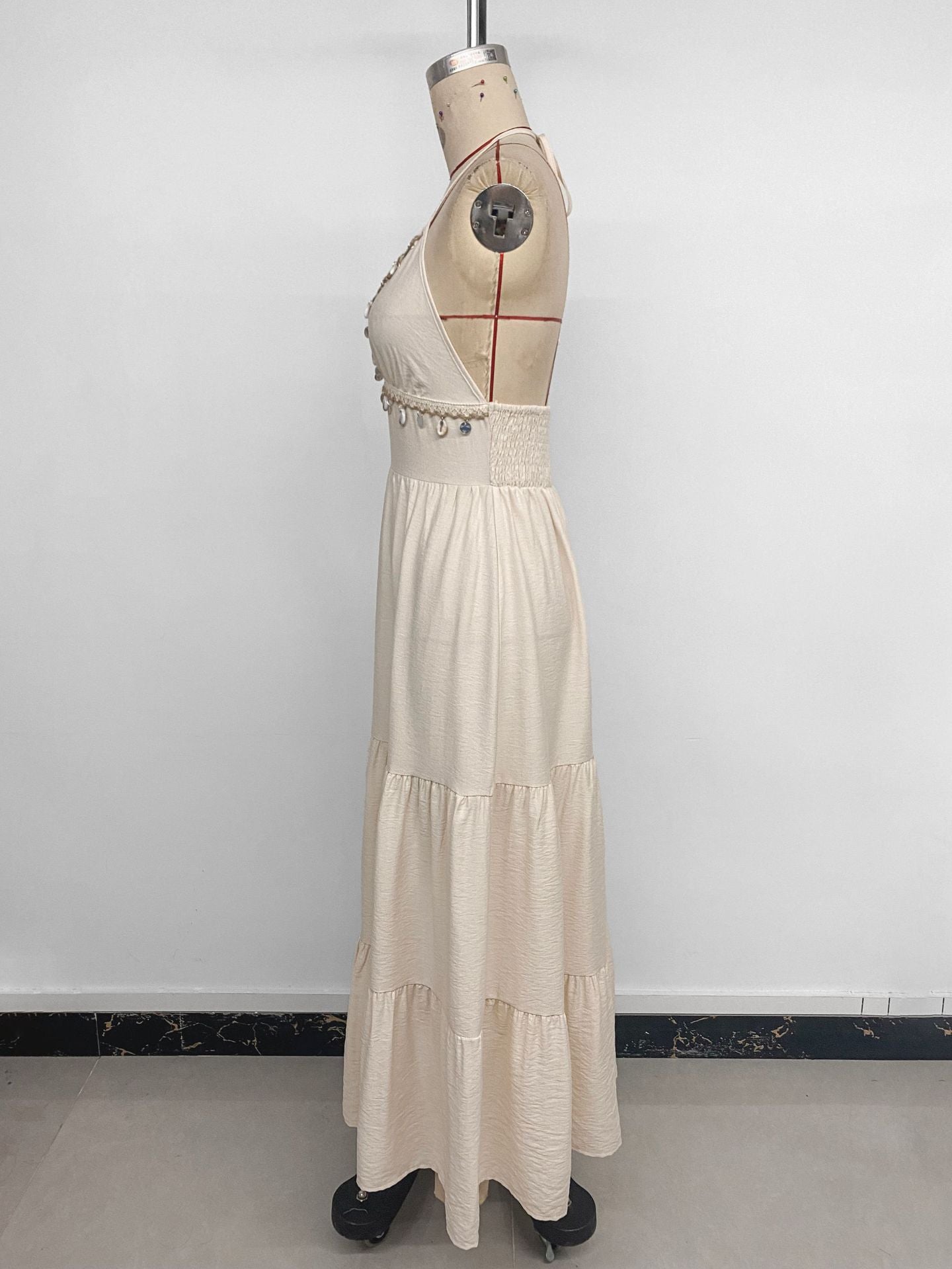 Boho Chic Maxi Dress with Details