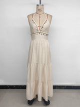 Boho Chic Maxi Dress with Details
