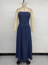 Polka Dot Strapless Maxi Dress