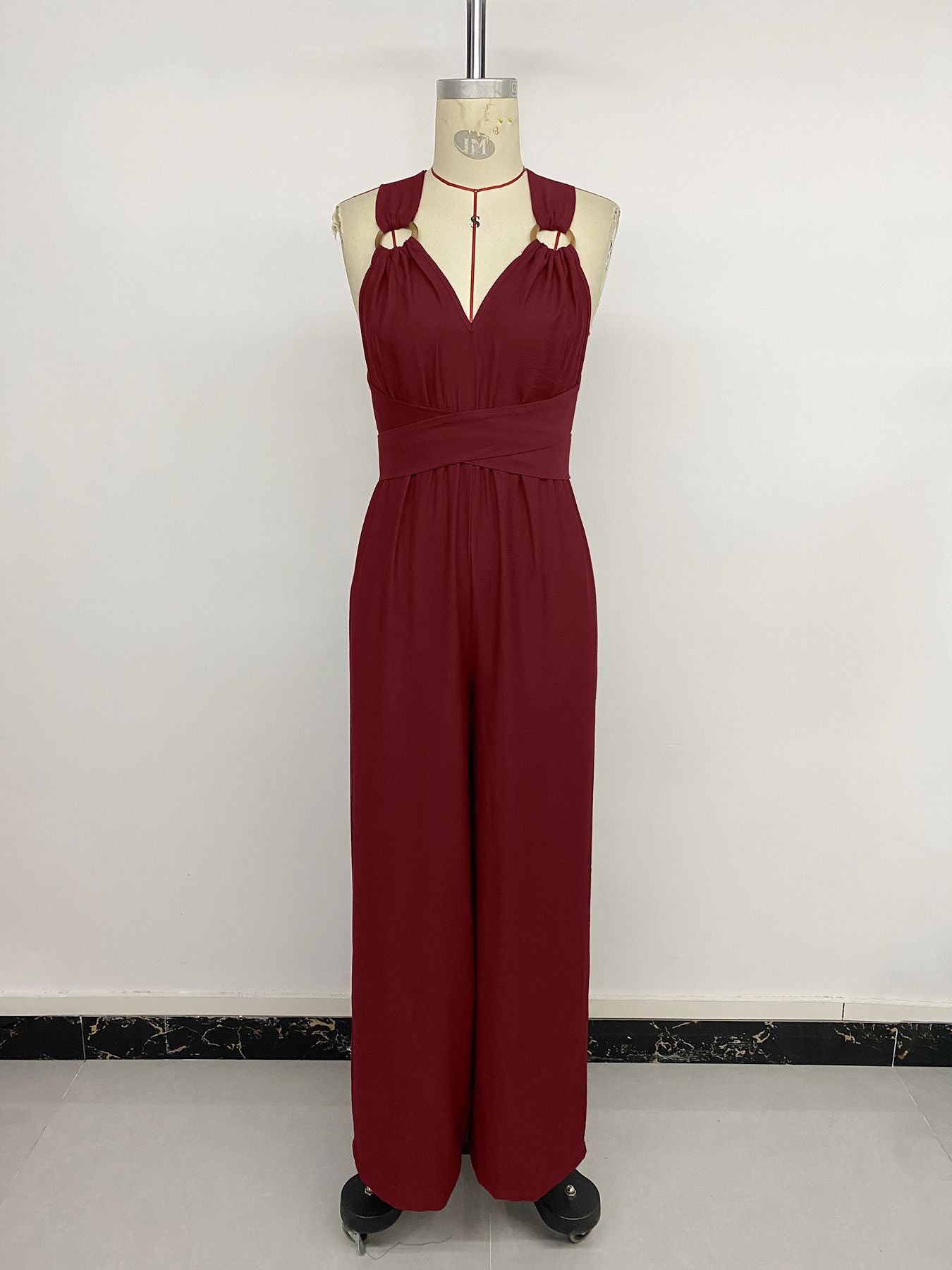 Wide-Leg Jumpsuit with Ring Detail