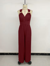 Wide-Leg Jumpsuit with Ring Detail