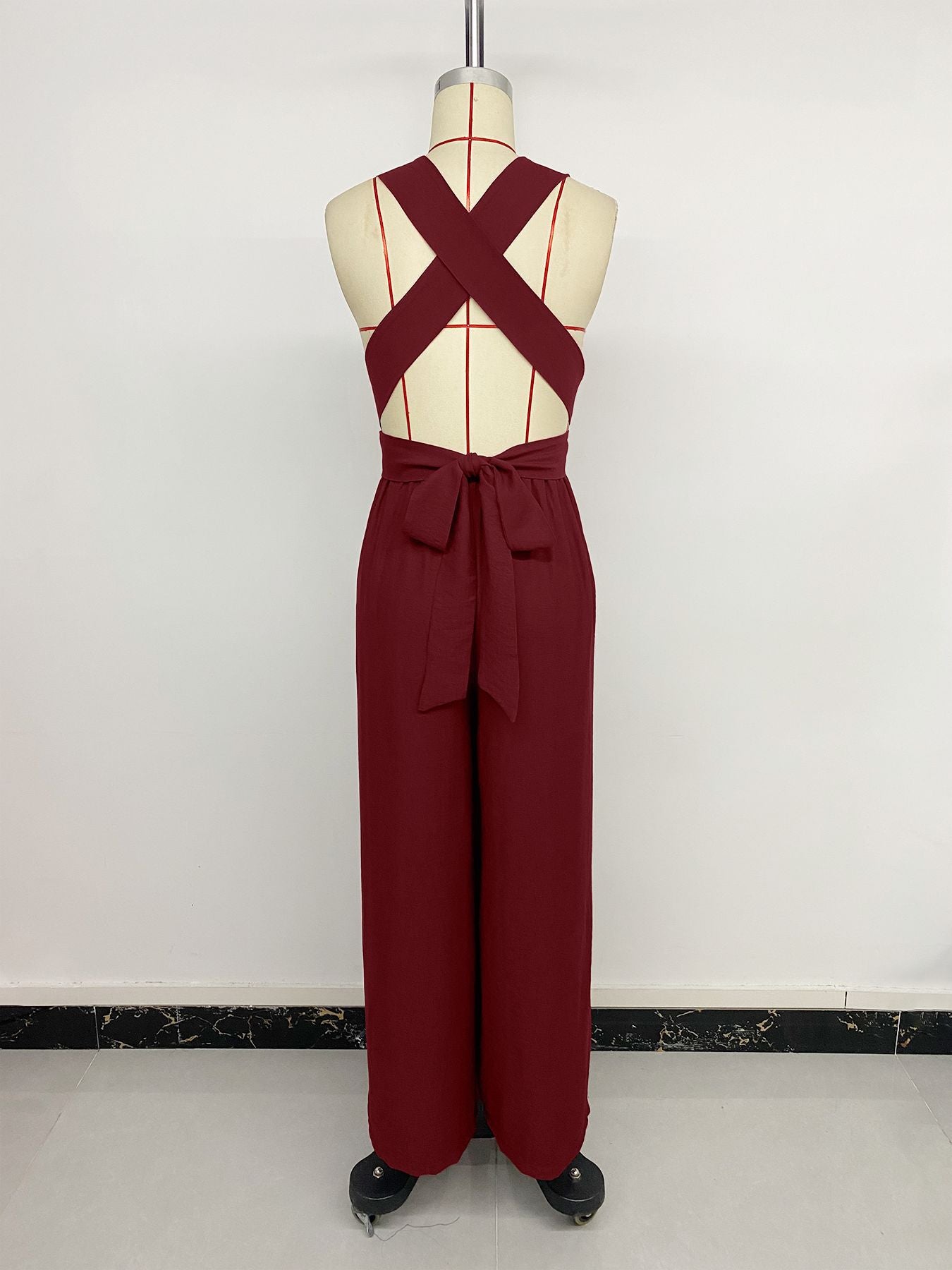 Wide-Leg Jumpsuit with Ring Detail