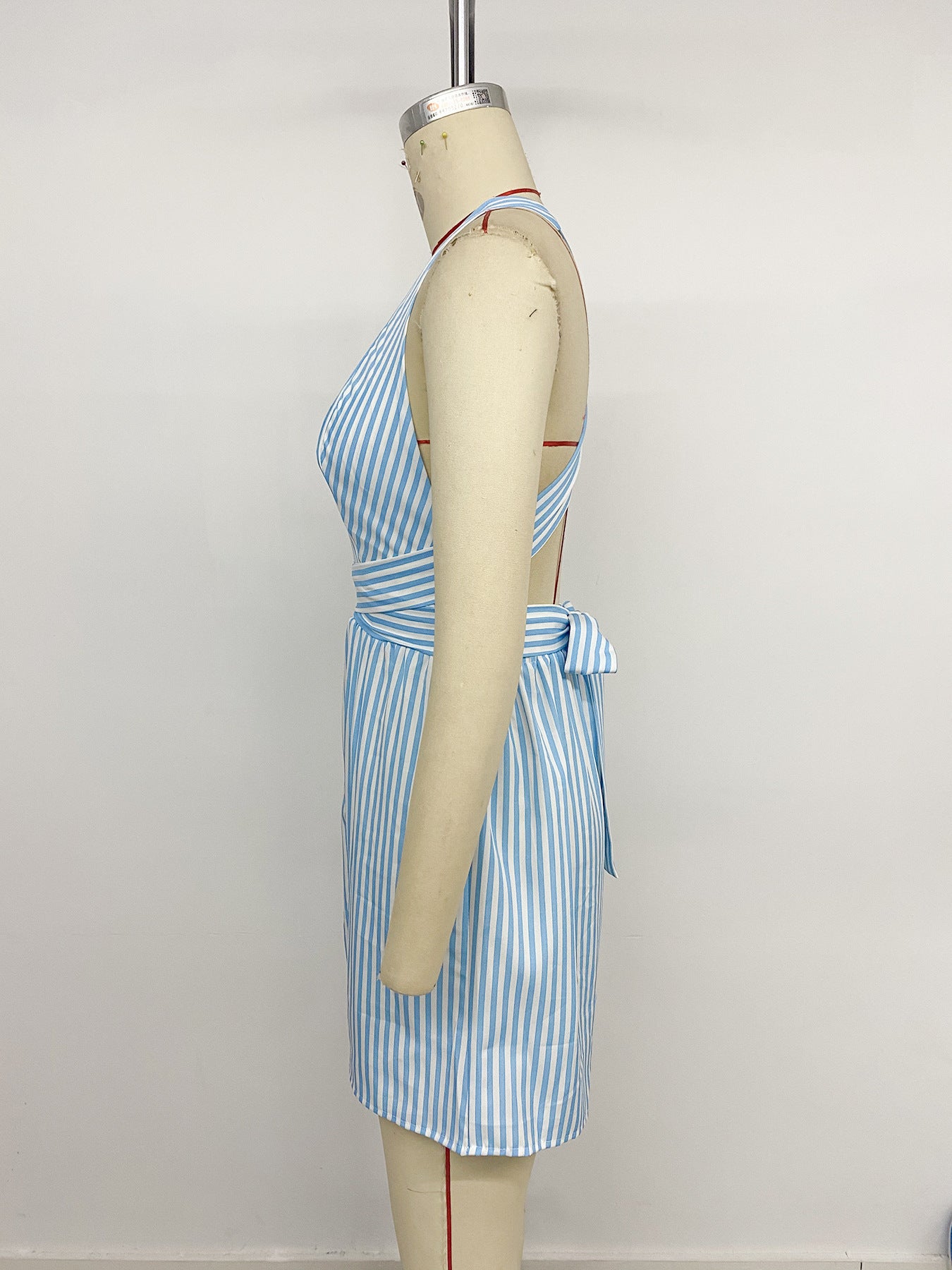 Striped V-Neck Sleeveless Jumpsuit