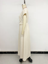 Pleated Maxi Dress with Waist Knot Detail