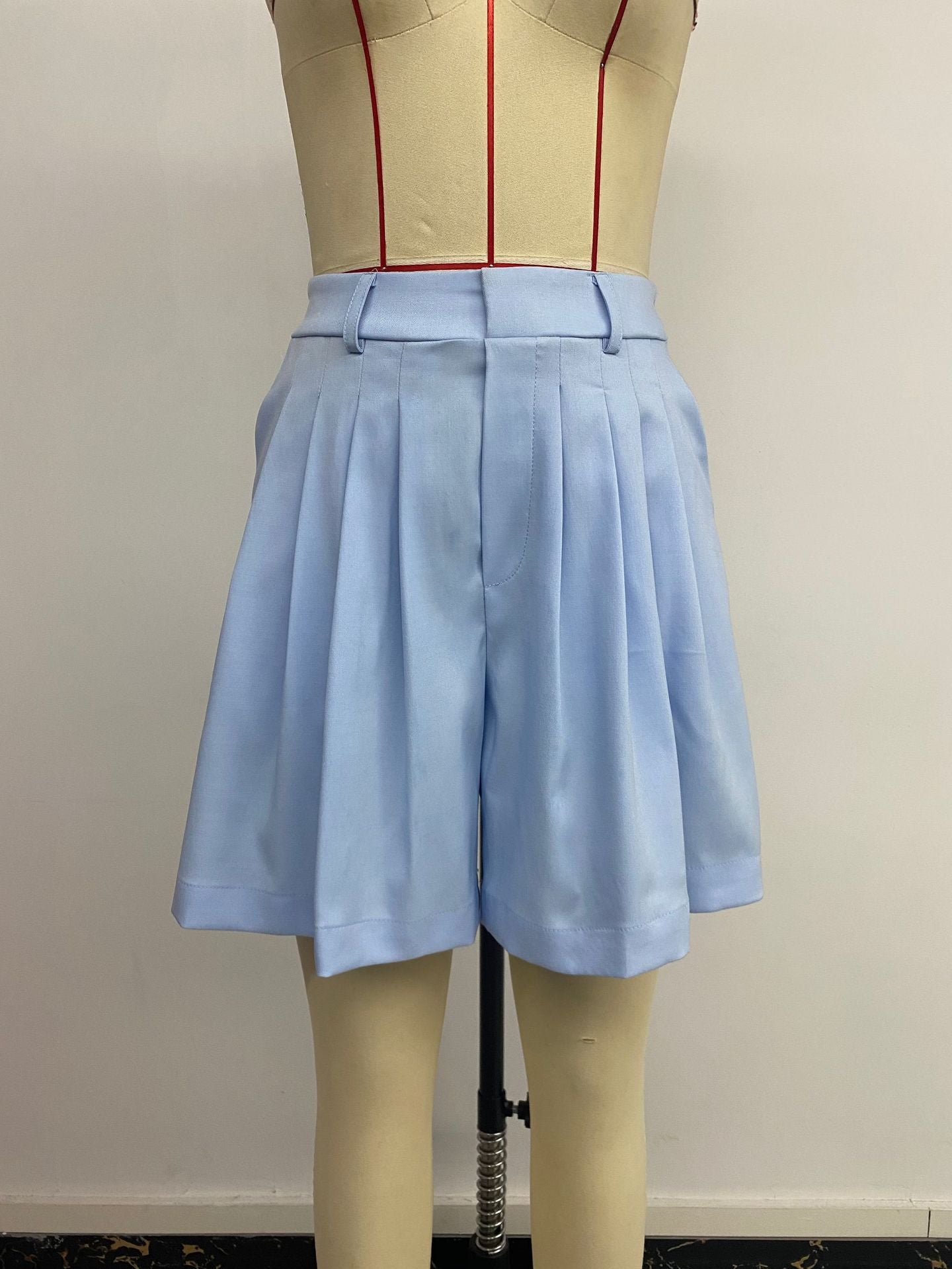High-Waisted Pleated Shorts