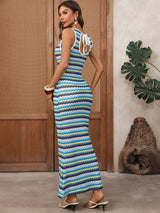 Vibrant Zigzag Pattern Maxi Dress