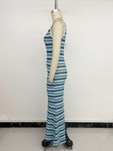 Vibrant Zigzag Pattern Maxi Dress