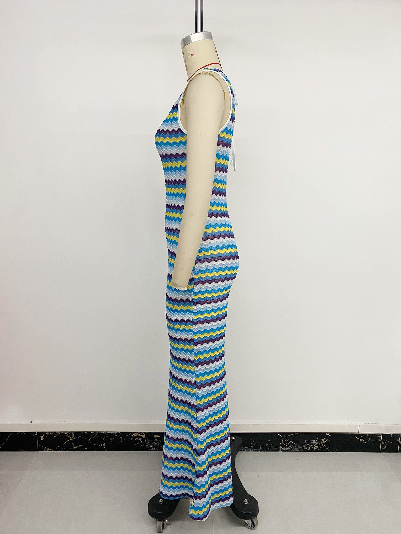 Vibrant Zigzag Pattern Maxi Dress
