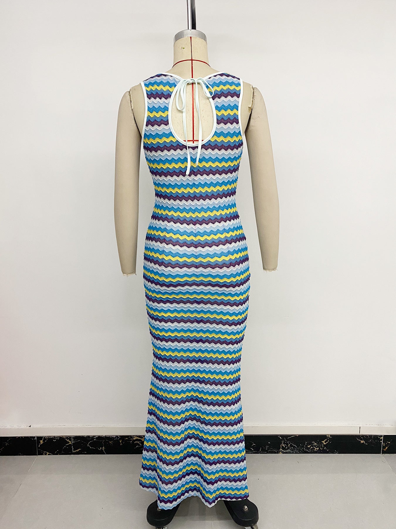 Vibrant Zigzag Pattern Maxi Dress