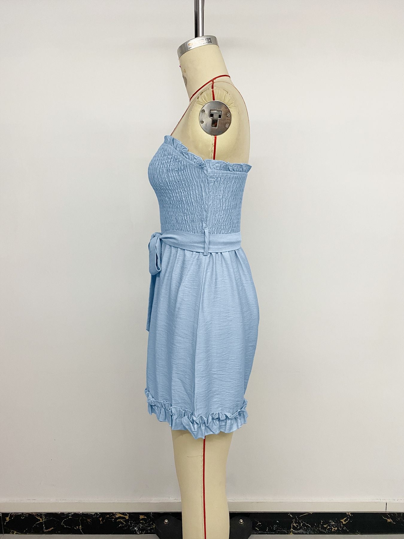 Ruffled Strapless Summer Romper