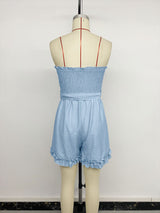 Ruffled Strapless Summer Romper