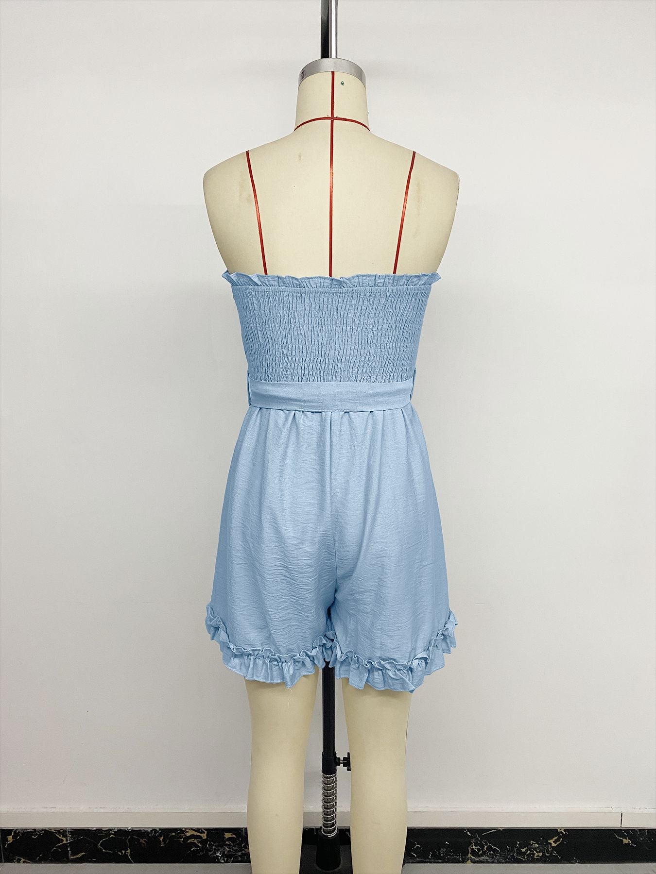Ruffled Strapless Summer Romper