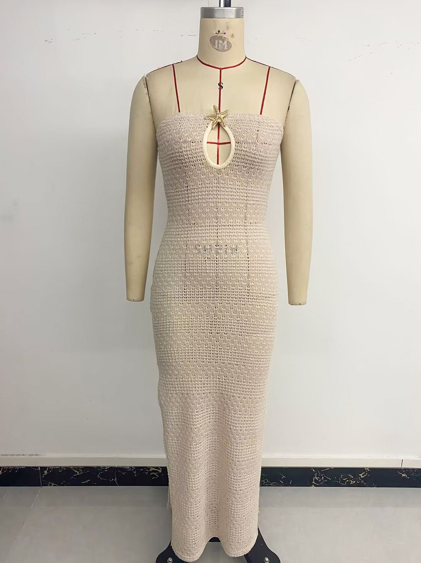 Crochet Maxi Dress with Detail