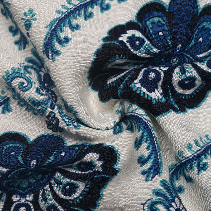Elegant Pattern Maxi Dress with Belt