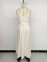 Floral-Detail Sleeveless Maxi Dress