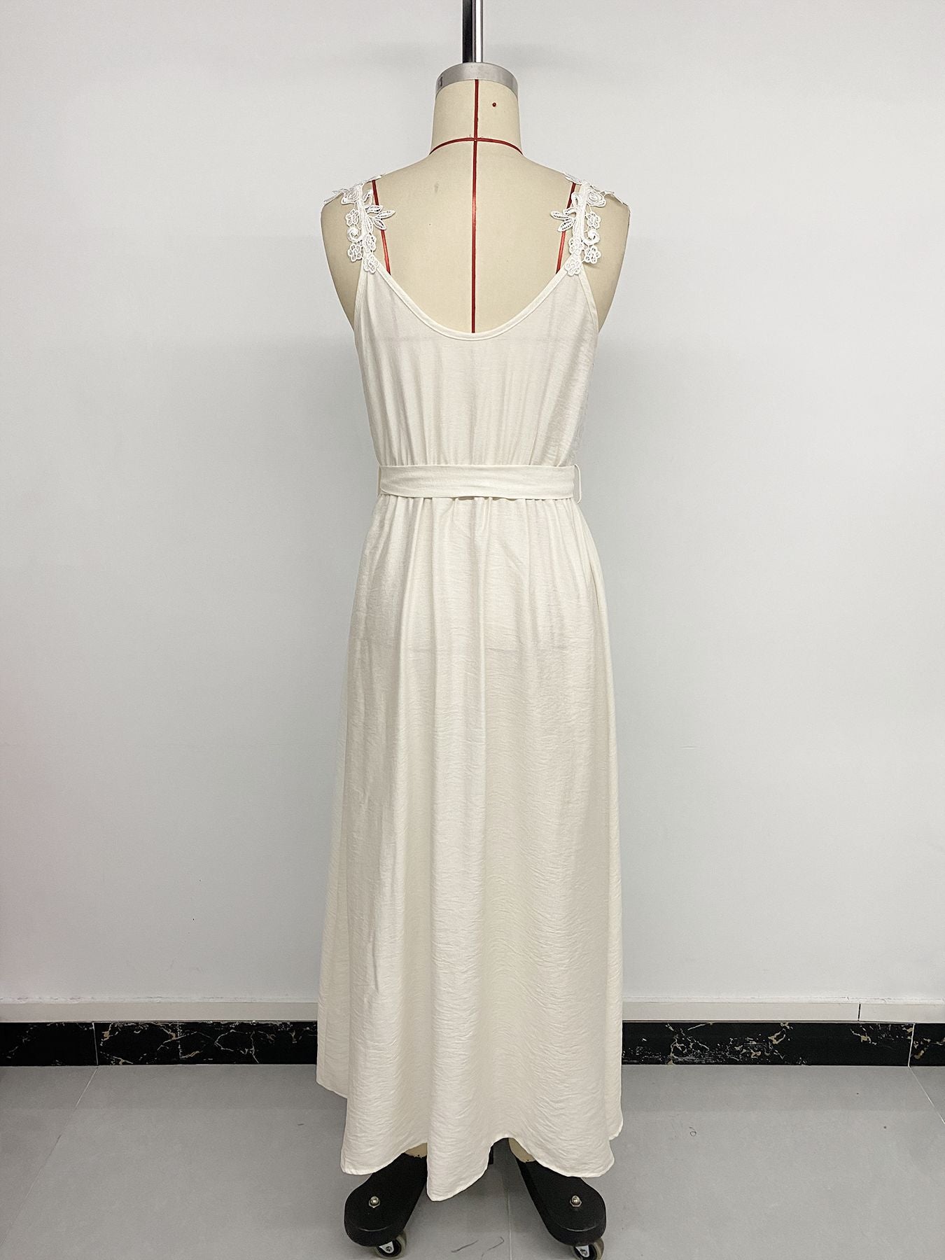 Floral-Detail Sleeveless Maxi Dress