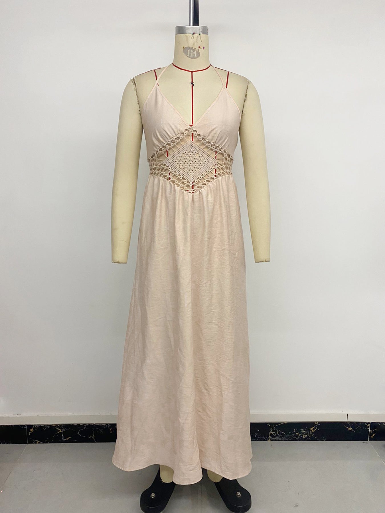 Boho Maxi Dress with Crochet Details