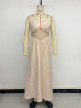 Boho Maxi Dress with Crochet Details