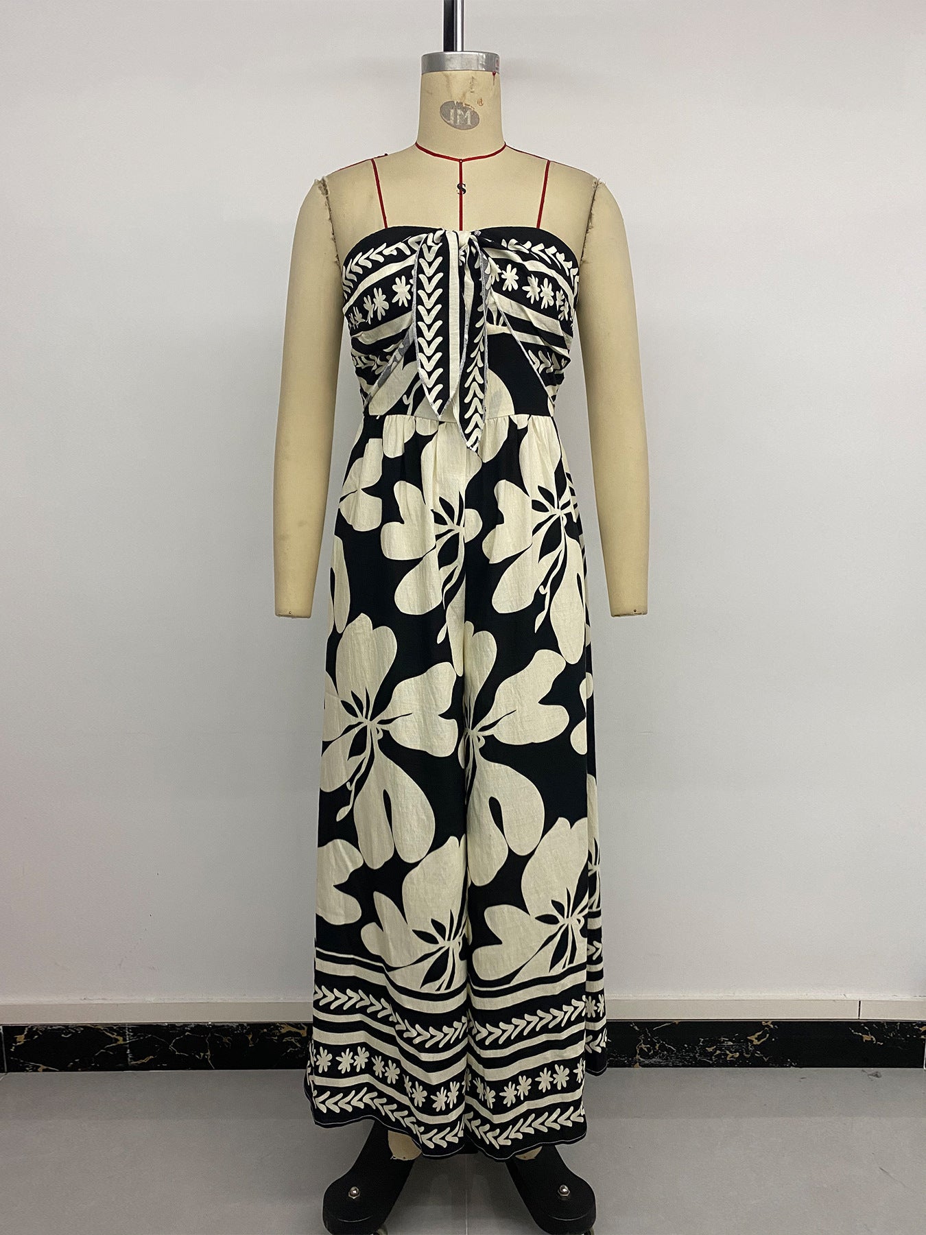 Boho-Chic Floral Strapless Jumpsuit