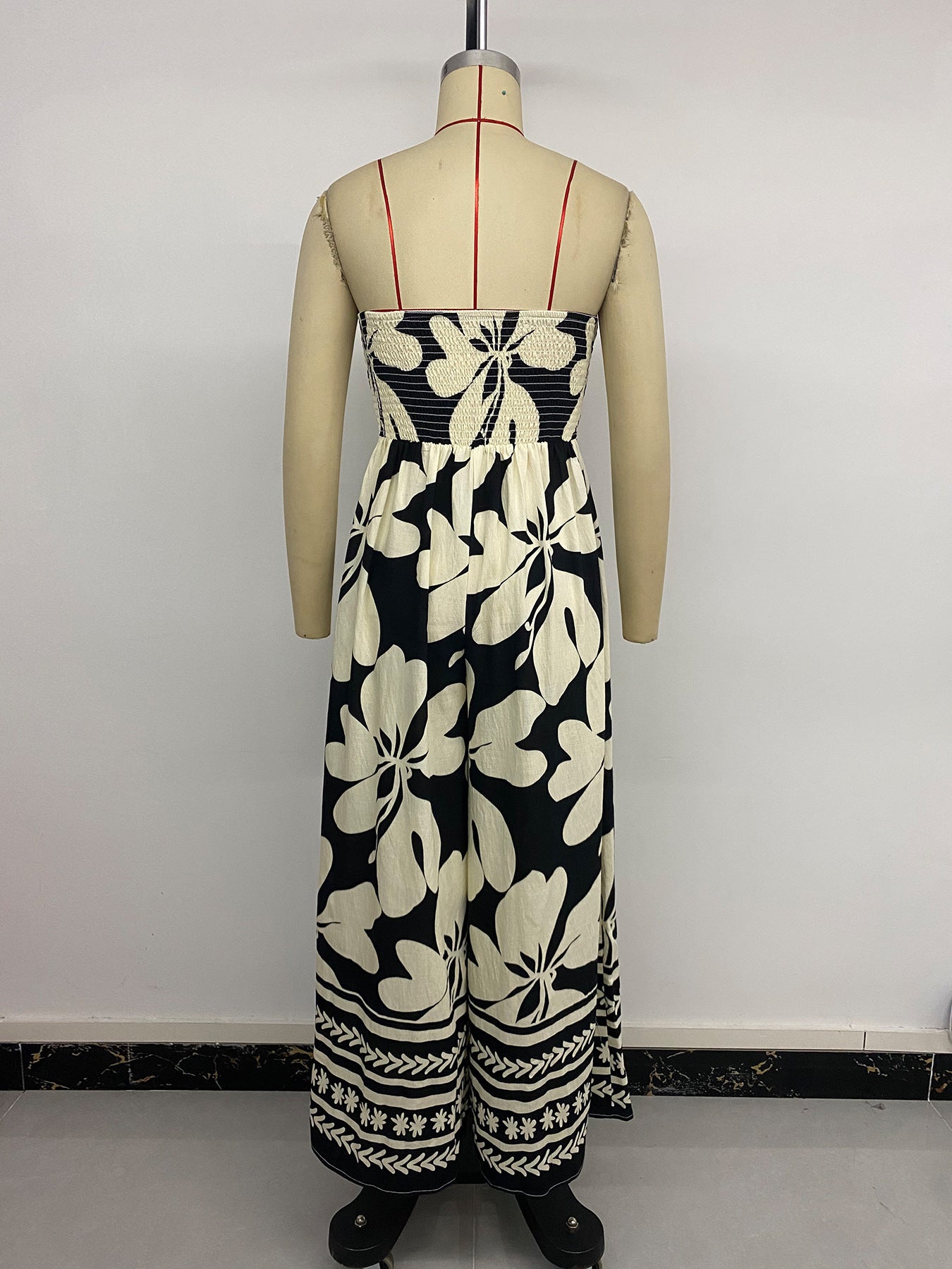 Boho-Chic Floral Strapless Jumpsuit