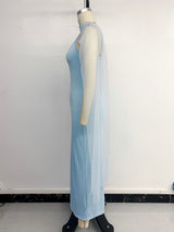 Evening Dress with Sheer Cape