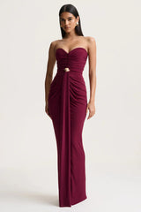 Strapless Ruched Maxi Dress