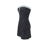 Polka Dot Strapless Dress with Ruffle Trim