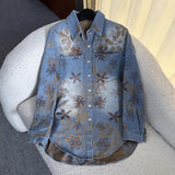 Embroidered Floral Denim Shirt