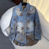 Embroidered Floral Denim Shirt