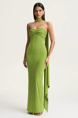 Strapless Maxi Dress with Draped Detail