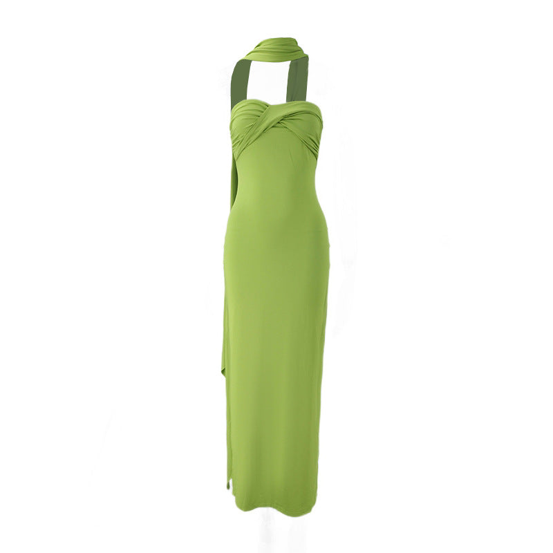 Strapless Maxi Dress with Draped Detail