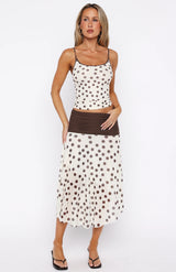 Polka Dot Crop Top & Maxi Skirt Set