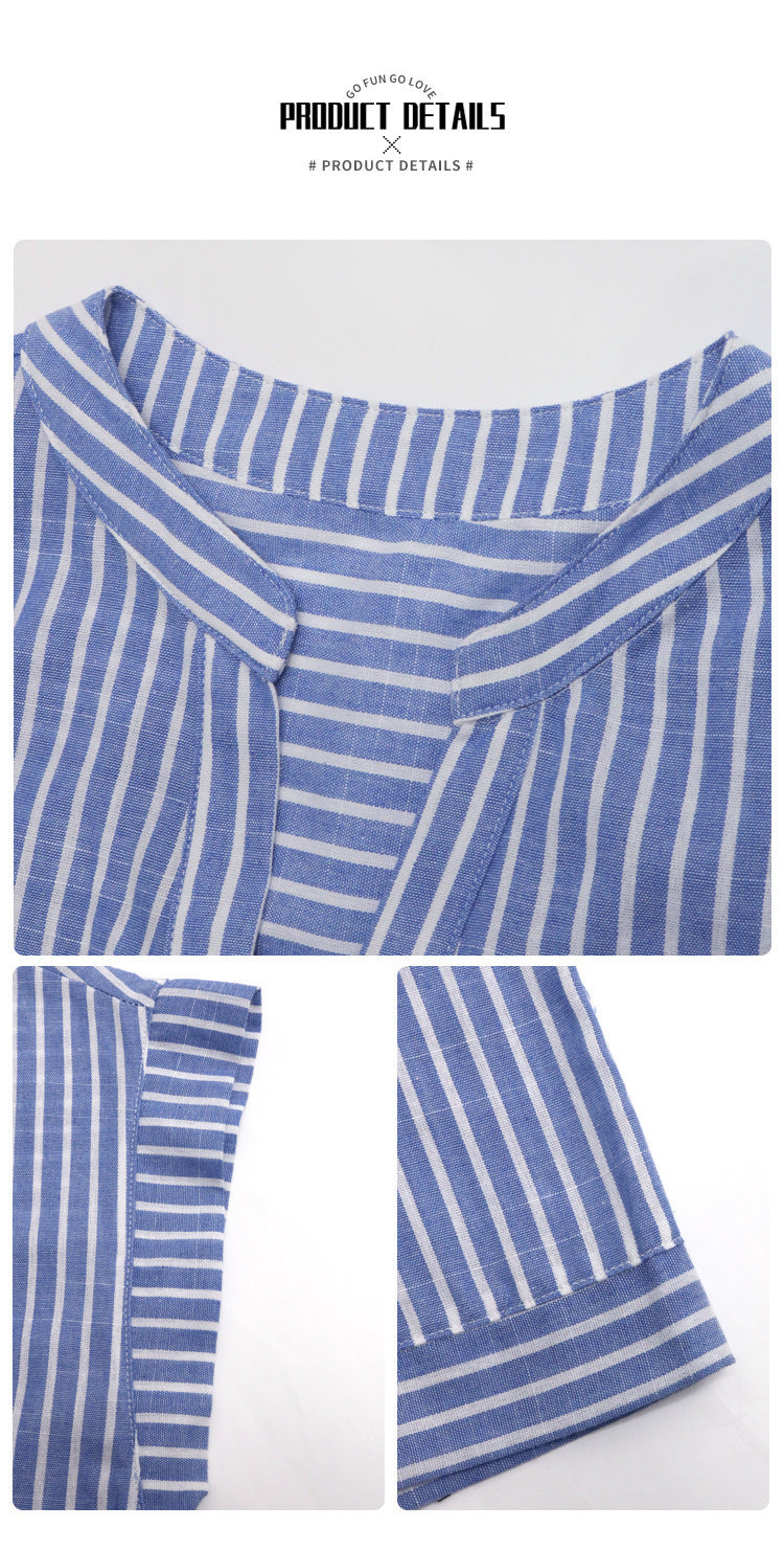 Pinstripe Sleeveless Jumpsuit