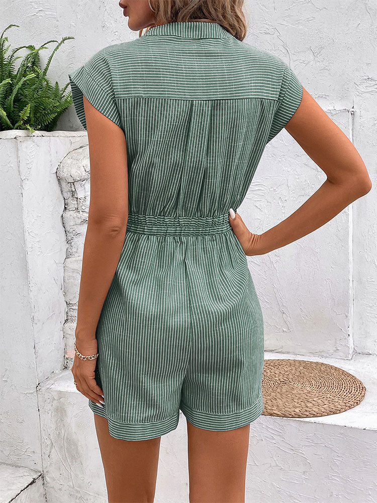 Pinstripe Sleeveless Jumpsuit