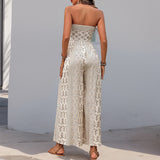 Strapless Printed Wide-Leg Jumpsuit