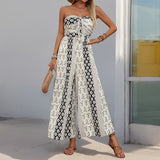 Strapless Printed Wide-Leg Jumpsuit