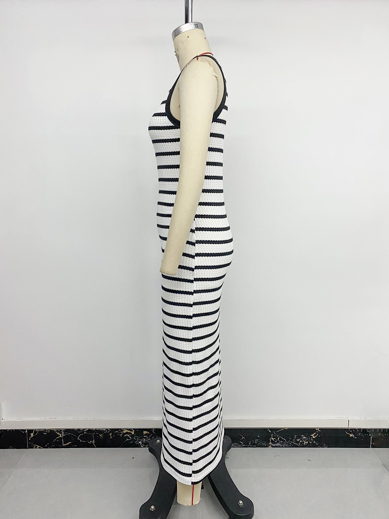 Striped Sleeveless Midi Dress