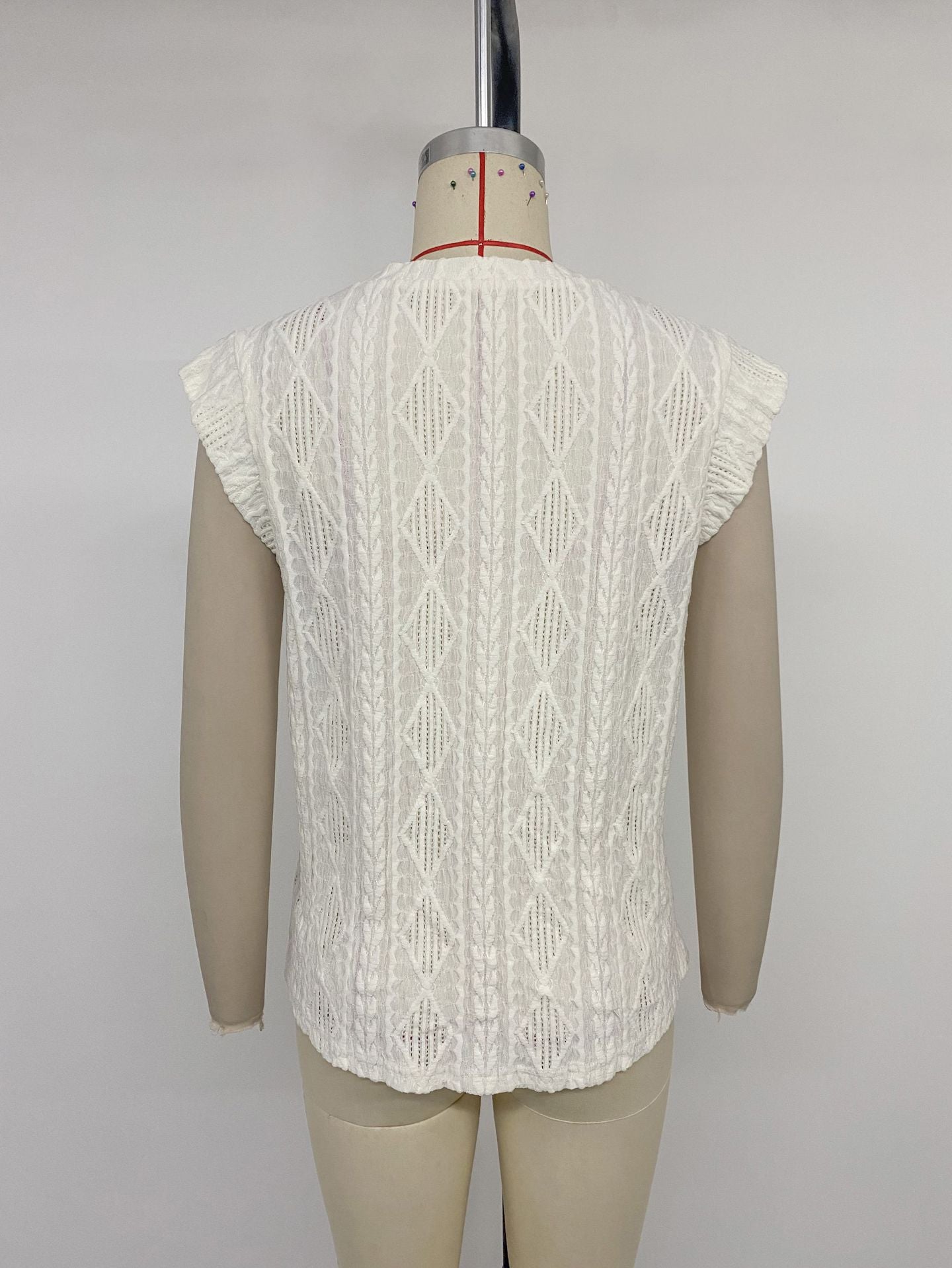 Beige Knit Sleeveless Top