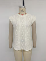 Beige Knit Sleeveless Top