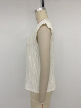Beige Knit Sleeveless Top