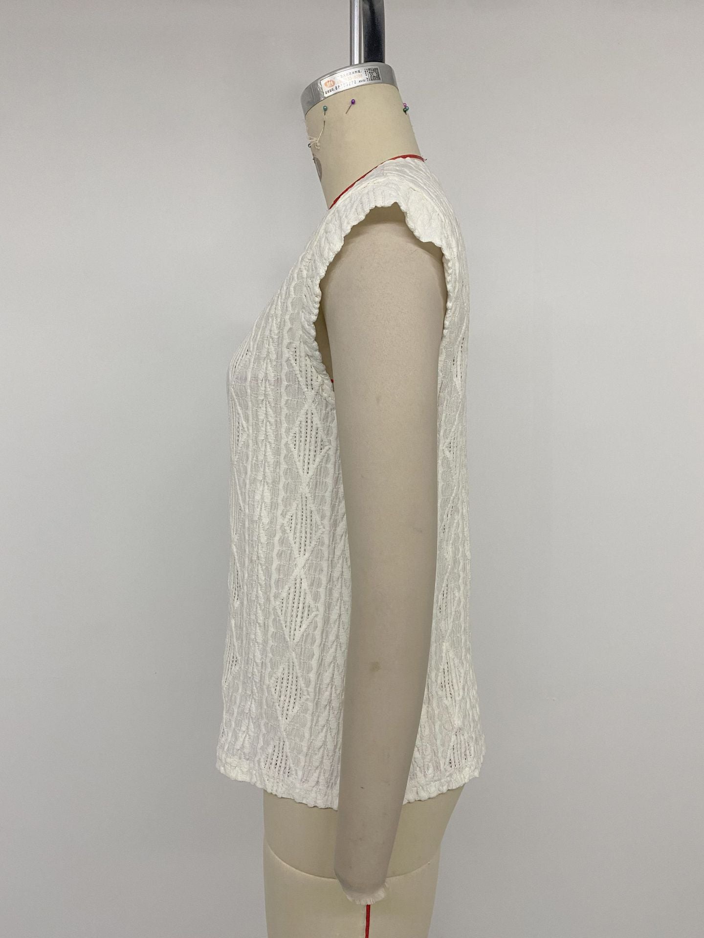 Beige Knit Sleeveless Top