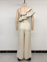One-Shoulder Ruffled Jumpsuit