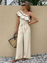One-Shoulder Ruffled Jumpsuit
