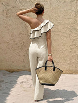One-Shoulder Ruffled Jumpsuit