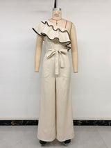 One-Shoulder Ruffled Jumpsuit